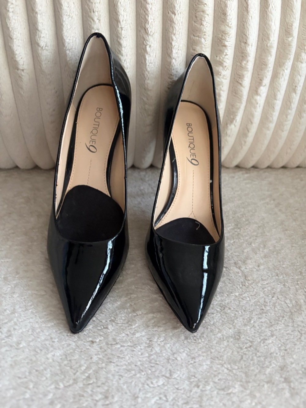 Boutique 9 Black Patent Pointed-Toe Pumps